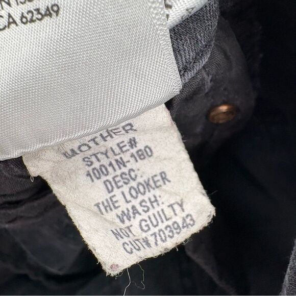 MOTHER The Looker Mid-Rise Skinny Jeans in Not Guilty Black Women’s Size 26 - Picture 8 of 10